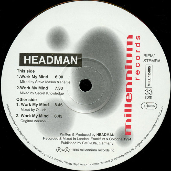 Headman - Work My Mind (Oliver Lieb Remix)